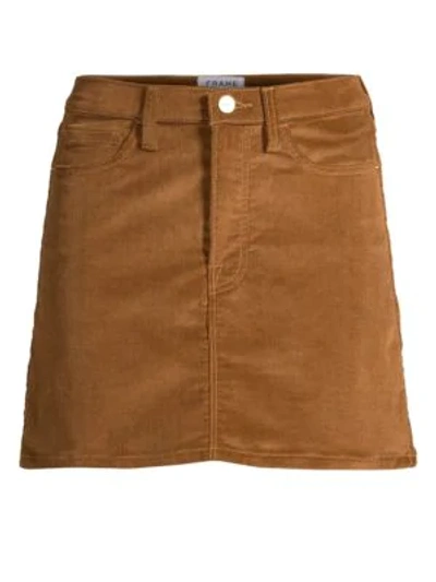 Shop Frame Corduroy Mini Skirt In Warm Tan