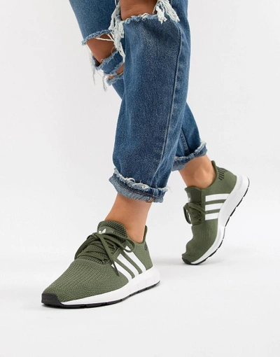 vulgar proporción Fraternidad Adidas Originals Swift Run Sneakers In Khaki - Green | ModeSens