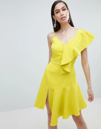 Shop Lavish Alice Draped Asymmetric Cami Mini Dress - Green
