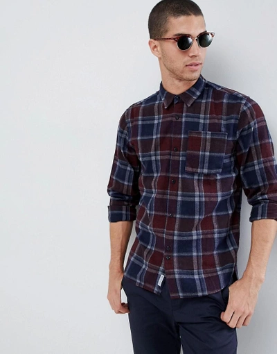 Shop Bellfield Overdye Check Shirt - Navy