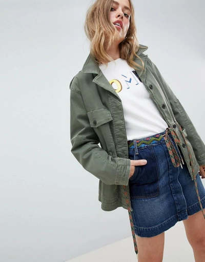 Tommy Hilfiger Utility Jacket With Hiker Lace Waist Detail - Green |  ModeSens