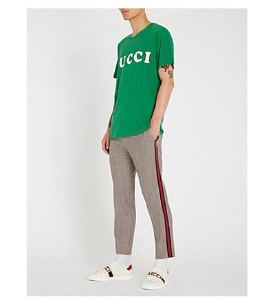 Shop Gucci Baby Logo-print Cotton-jersey T-shirt In Green