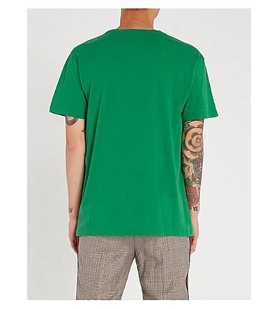 Shop Gucci Baby Logo-print Cotton-jersey T-shirt In Green