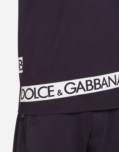 Shop Dolce & Gabbana Printed Cotton T-shirt In Black