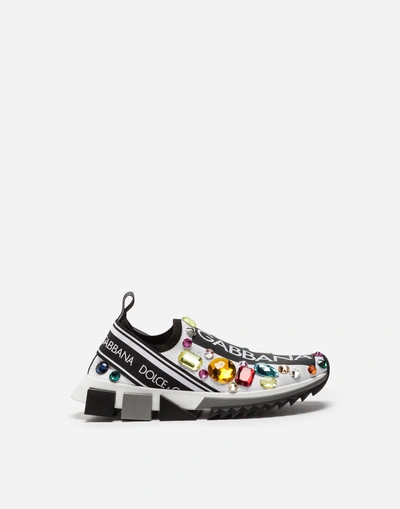 Shop Dolce & Gabbana Sorrento Sneakers With Embroidery In White