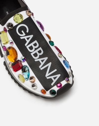 Shop Dolce & Gabbana Sorrento Sneakers With Embroidery In White