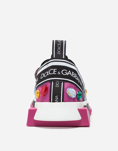 Shop Dolce & Gabbana Sorrento Sneakers With Embroidery In Fuchsia