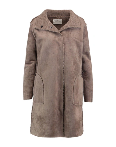 Shop Velvet By Graham & Spencer Coat In Khaki