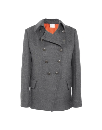Shop Pierre Balmain Coat In Grey