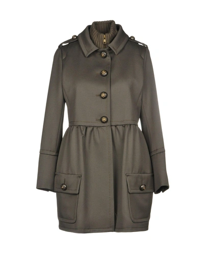 Shop Moschino Cheap And Chic Coats In Military Green