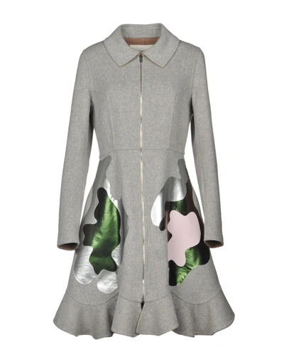 Shop Mary Katrantzou Coat In Light Grey