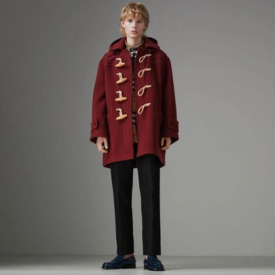 Shop Burberry Gosha X  Oversized Duffle Coat In Claret