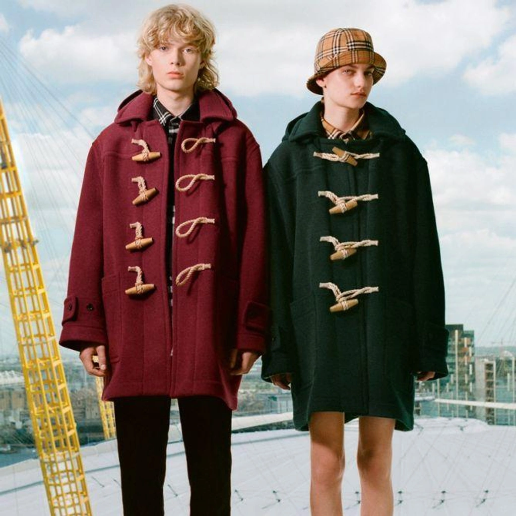 Burberry Gosha X Oversized Duffle Coat In Dark Forest Green ModeSens