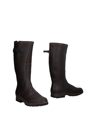 Shop Aigle Boots In Dark Brown