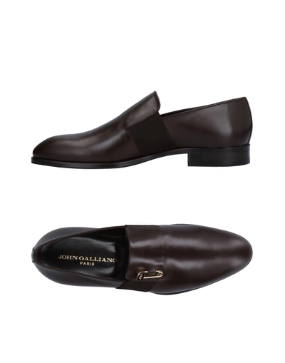 Shop John Galliano Loafers In Dark Brown