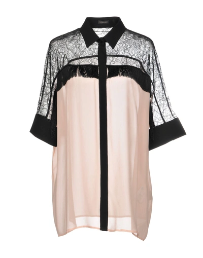 Shop Versace Lace Shirts & Blouses In Light Pink