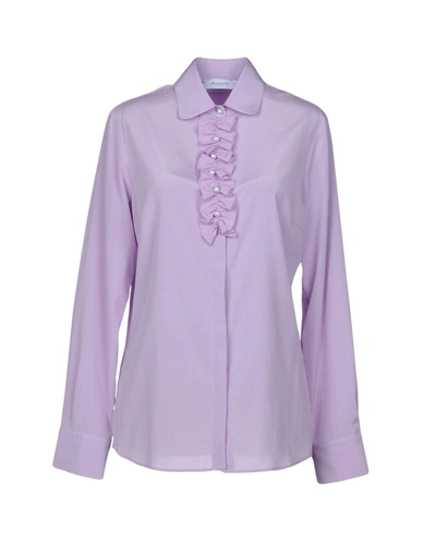 Shop Aglini Solid Color Shirts & Blouses In Lilac