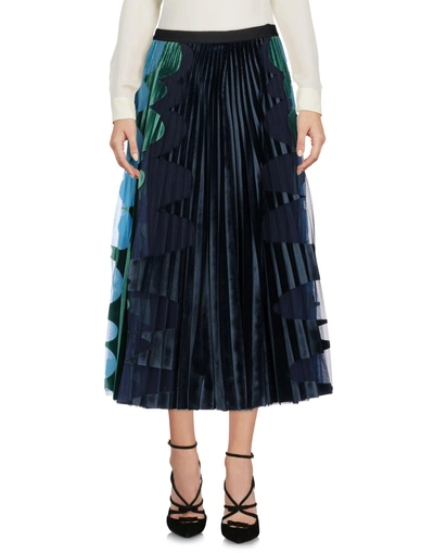 Shop Mary Katrantzou 3/4 Length Skirts In Dark Blue