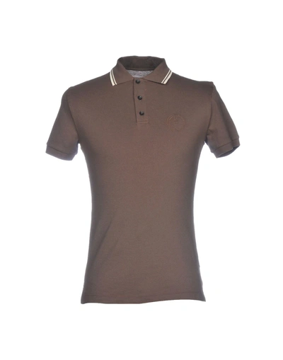 Shop Armani Collezioni Polo Shirts In Dark Brown