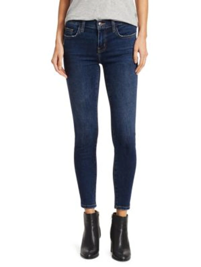 Shop Current Elliott The Stiletto Low-rise Skinny Ankle Jeans In 1 Year Worn Stretch Indigo