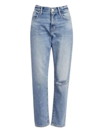 Shop Current Elliott The Vintage Cropped Jeans In 2 Year Destroy Rigid Indigo