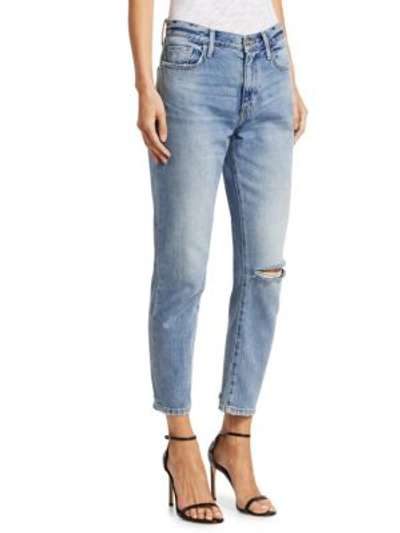 Shop Current Elliott The Vintage Cropped Jeans In 2 Year Destroy Rigid Indigo