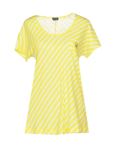 Shop Armani Jeans T-shirt In Yellow