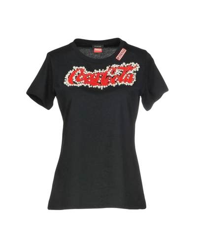 Shop Pinko Woman T-shirt Black Size Xs Cotton