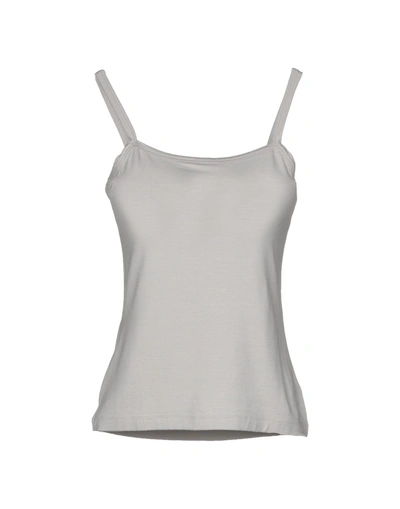 Shop Le Tricot Perugia Tank Tops In Light Grey