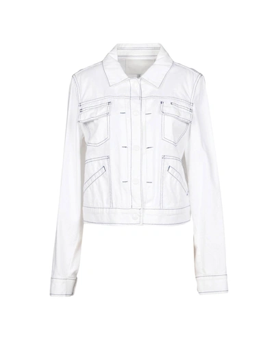 Shop Armani Jeans Denim Outerwear In White