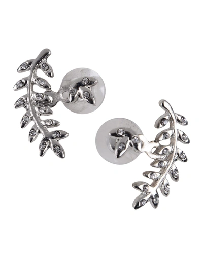 Shop Kenneth Jay Lane Earrings In Silver