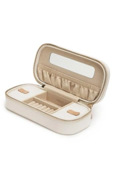 Shop Wolf 'chloe' Zip Jewelry Case - Ivory In Cream