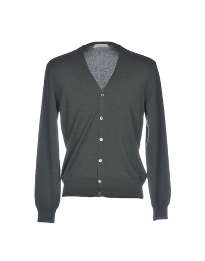 Shop Aran Cashmere Cardigan In Military Green