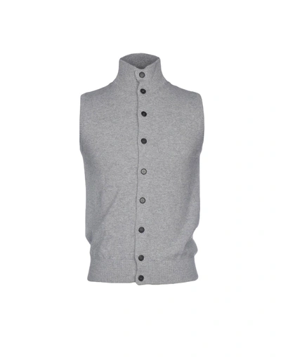 Shop Aran Cashmere Cardigan In Light Grey