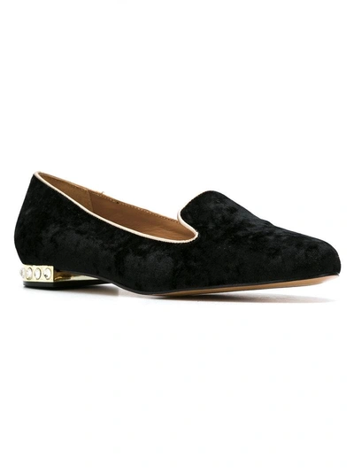 Shop Andrea Bogosian Velvet Ballerinas - Black