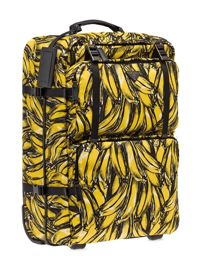 PRADA 香蕉印花拉杆行李箱 - 黄色