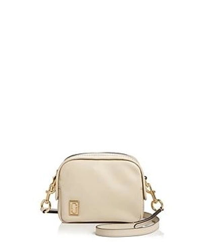 Shop Marc Jacobs The Mini Squeeze Leather Crossbody Bag In Cloud White/gold