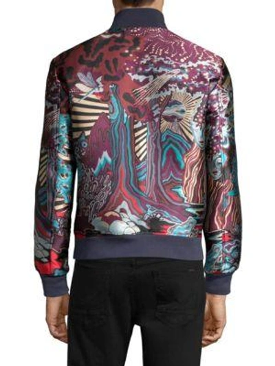 Paul Smith Dreamer Jacquard Print Bomber Jacket In Purple | ModeSens