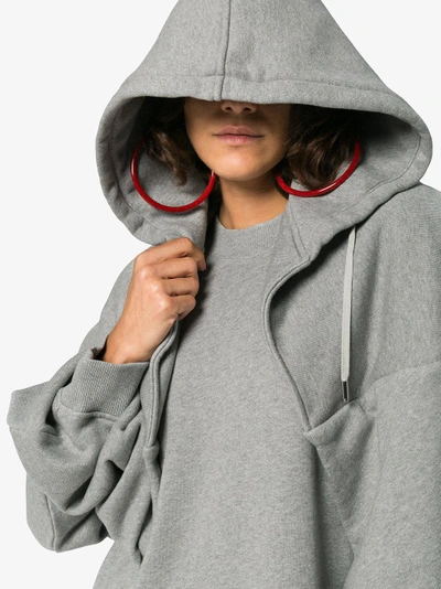 Shop Y/project Y / Project Double Layer Long Sleeve Cotton Hoodie In Grey