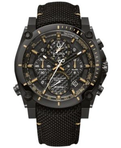 Shop Bulova Men's Chronograph Precisionist Black Cordura Nylon Strap Watch 46.5mm