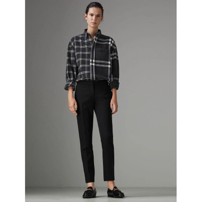 Burberry Gosha X Check Flannel Shirt In Charcoal | ModeSens