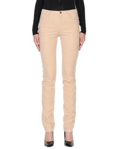 Shop Armani Jeans Casual Pants In Sand