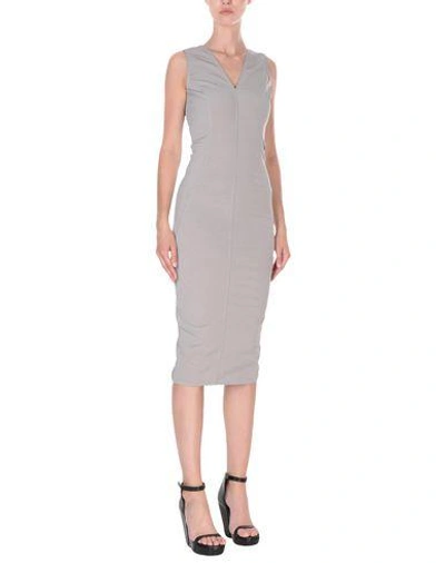 Shop Rick Owens Midi Dress In Dove Grey