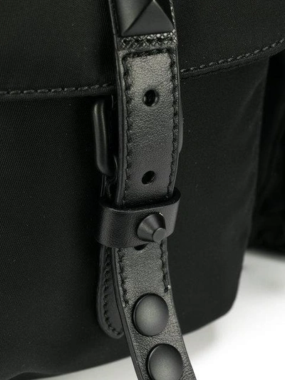 Shop Prada Studded Straps Backpack - Black
