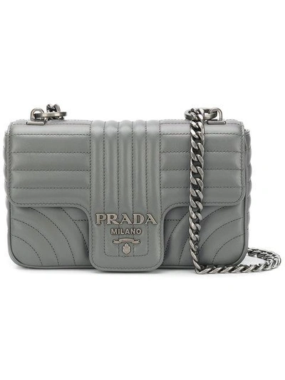 Shop Prada Diagramme Bag - Grey