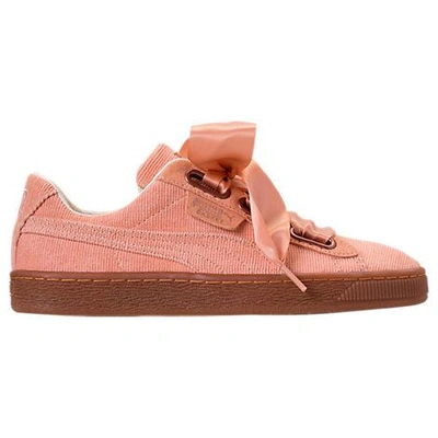 Shop Puma Women's Basket Heart Casual Shoes, Pink/orange