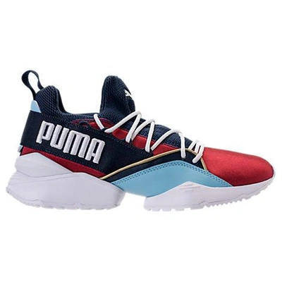 Puma Women's Muse Maia Varsity Casual Shoes, Blue/red | ModeSens