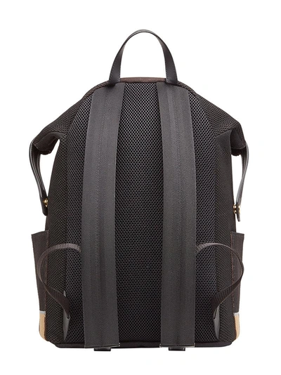 Shop Fendi Striped Logo Bag  In Black