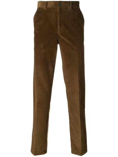 Shop Prada Corduroy Trousers - Green
