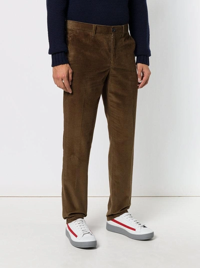 Shop Prada Corduroy Trousers - Green